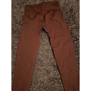 brown high waisted yoga pants
